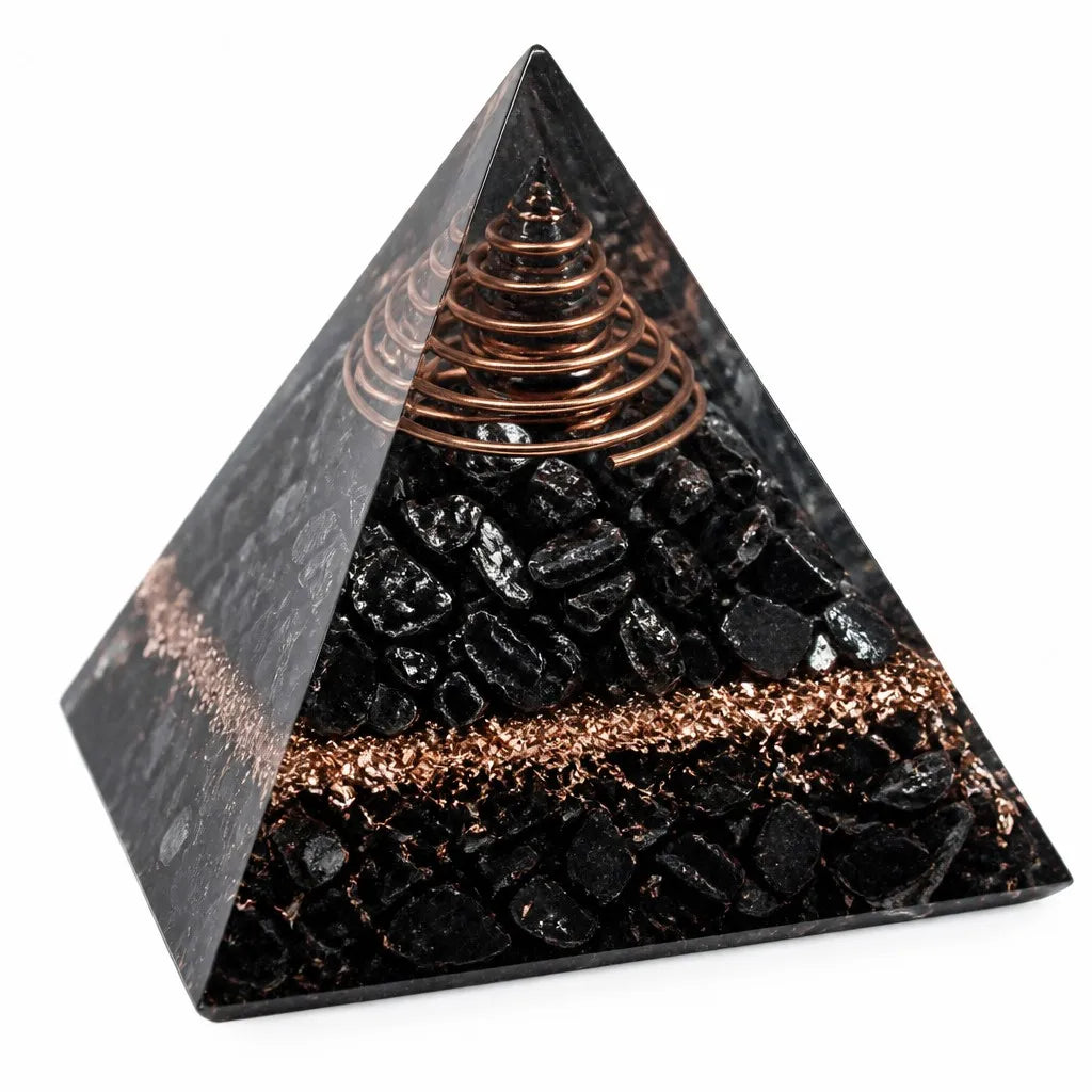 Anti-EMF Black Obsidian Orgone Pyramid Energy Generator