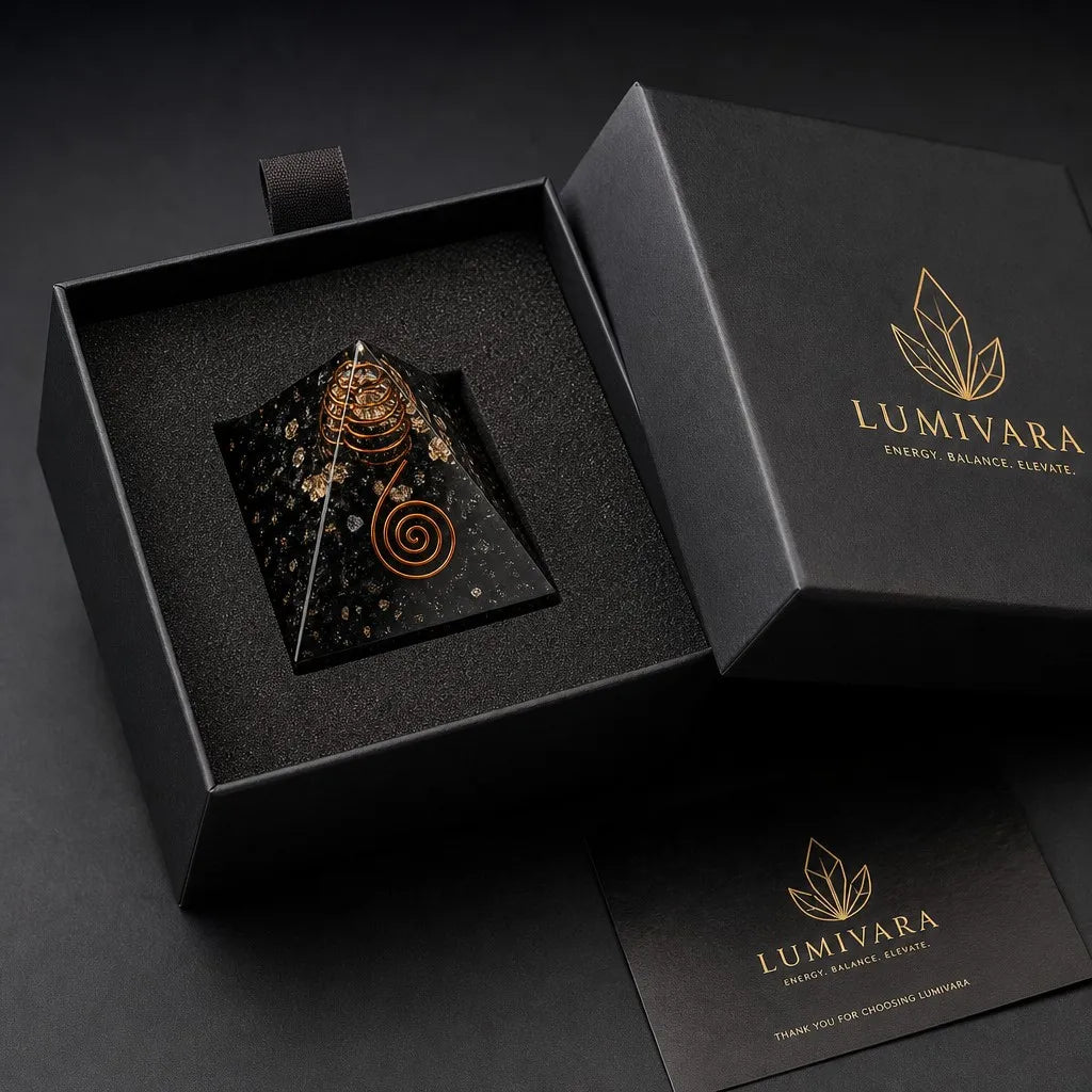 Anti-EMF Black Obsidian Orgone Pyramid Energy Generator