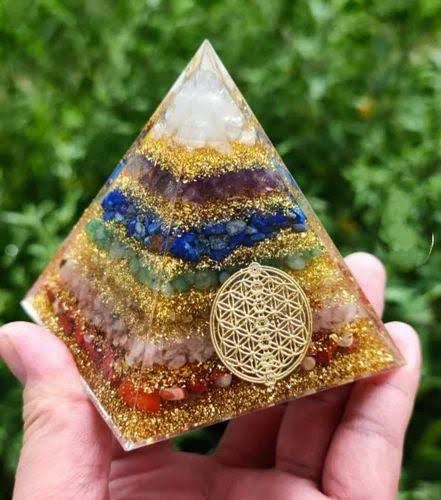 7 Chakra Orgone Pyramid - EMF Protection & Energy Generator Crystal