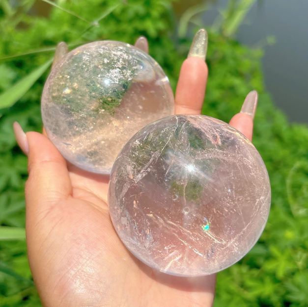 Natural Clear Quartz Crystal Ball Sphere | Feng Shui Energy Healing Decor