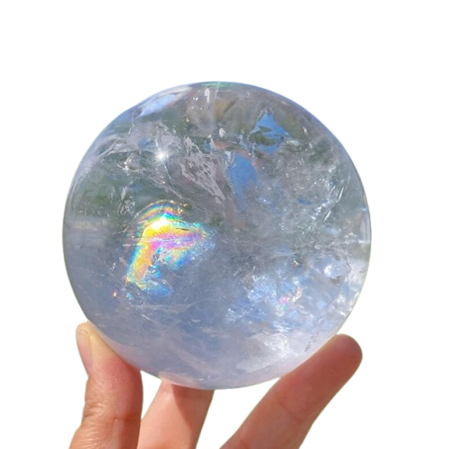 Natural Clear Quartz Crystal Ball Sphere | Feng Shui Energy Healing Decor