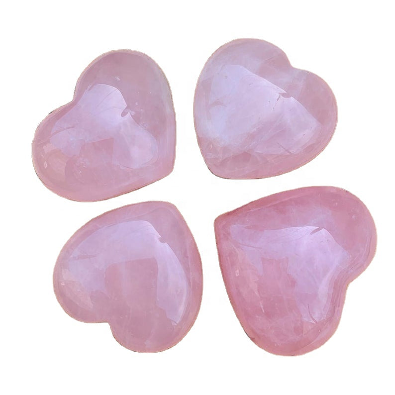 Natural Rose Quartz Puffy Heart - Healing Stone for Love & Compassion