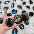 Flashy Labradorite Palm Stone - Magic & Intuition Meditation Tool