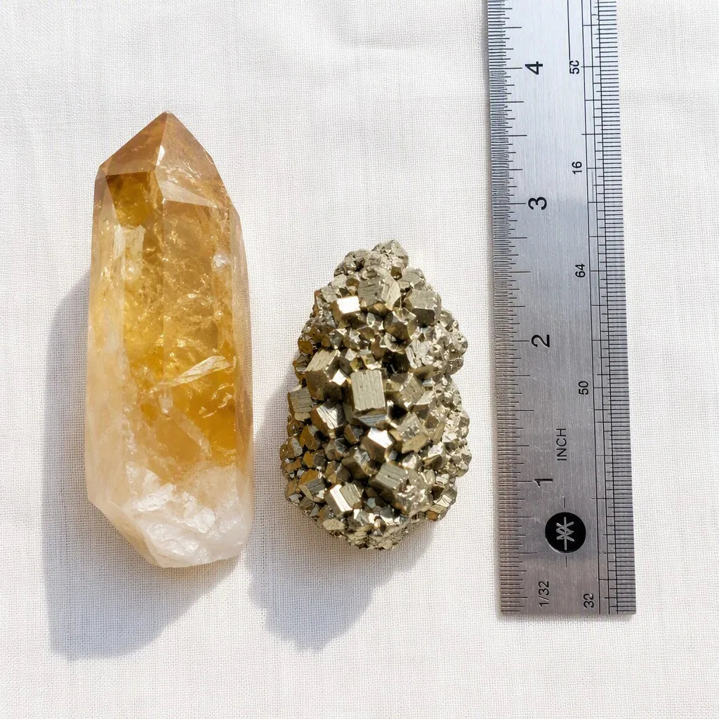 Raw Citrine & Pyrite Wealth Altar Kit for Abundance
