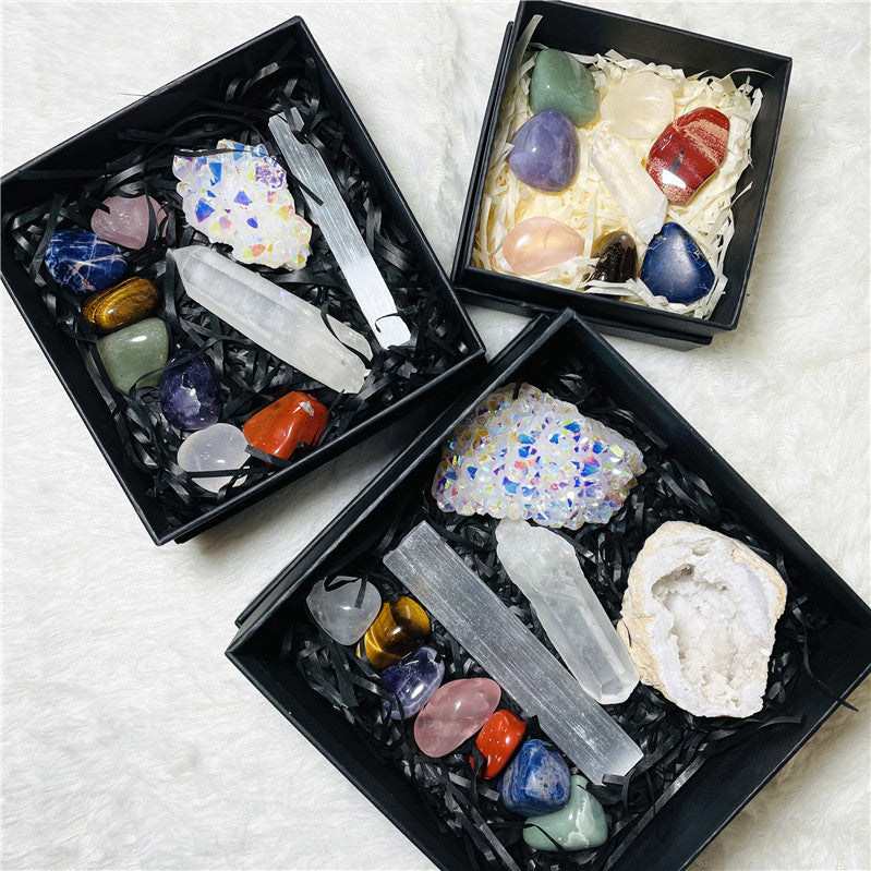 Natural healing crystals gift box set