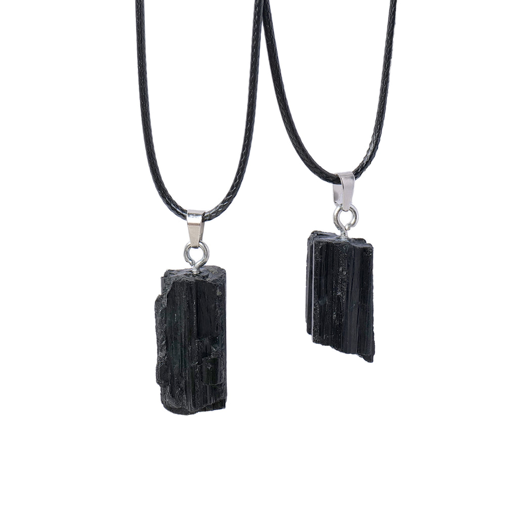 Raw Black Tourmaline Protection Necklace - Energy Shield Amulet