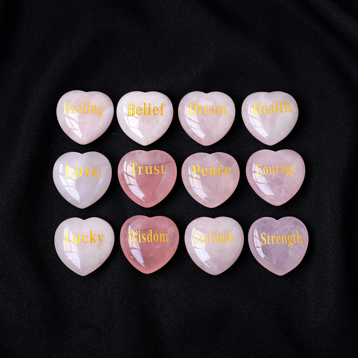 Personalized Engraved Rose Quartz Heart Palm Stone