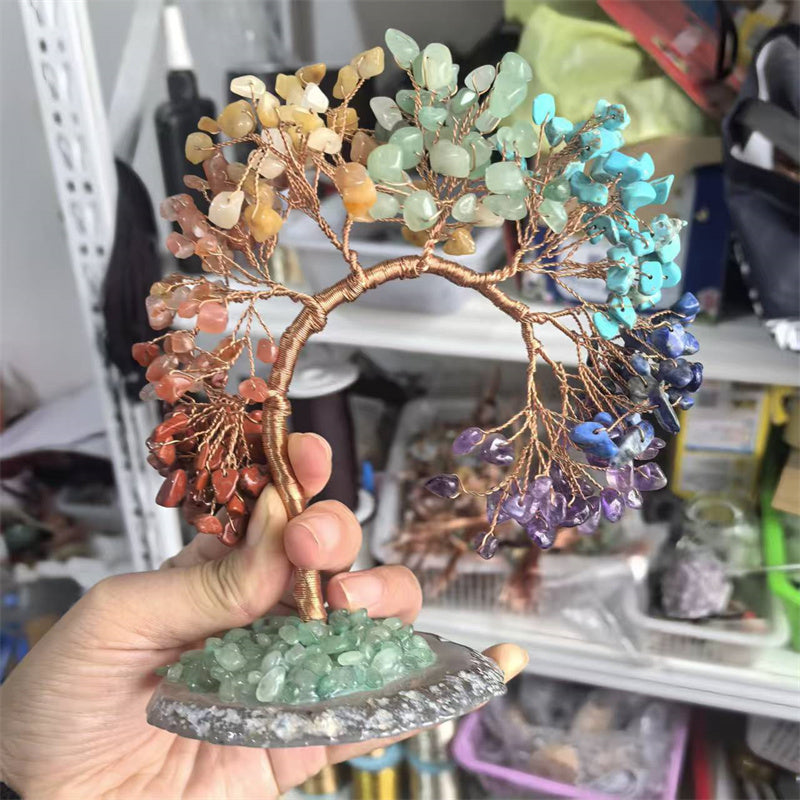 Natural 7 Chakra Crystal Money Tree — Wealth & Abundance Feng Shui