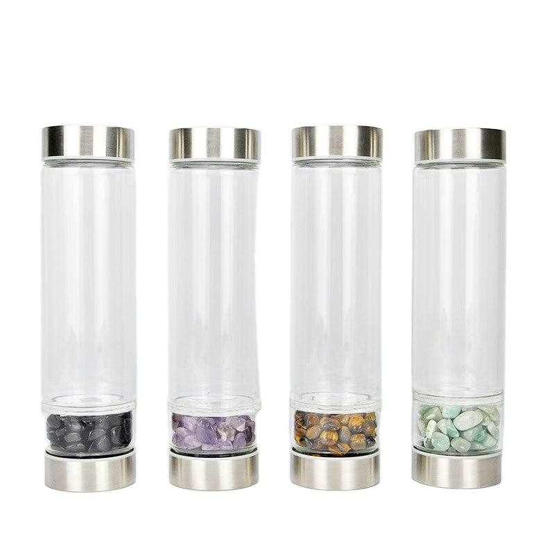 Crystal Healing Water Bottle | Natural Gemstone Infuser for Energy & Wellness