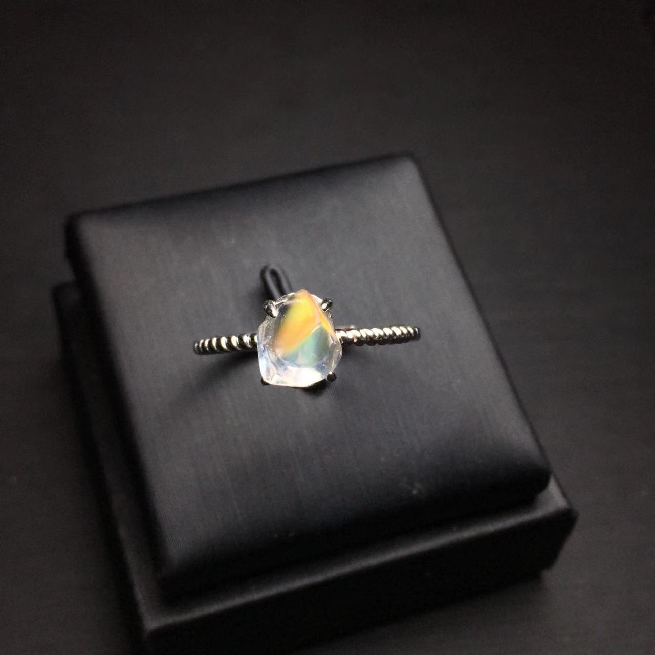 Natural Moonstone S925 Sterling Silver Adjustable Ring - Feminine Energy Jewelry