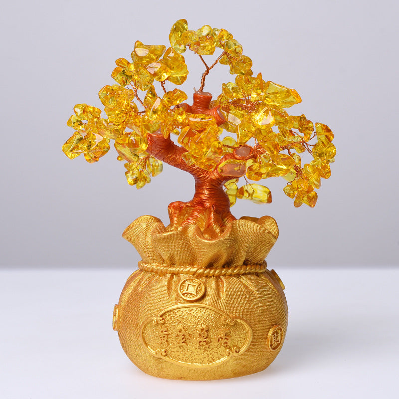 Citrine Crystal Money Tree — Wealth Manifestation Feng Shui Decor