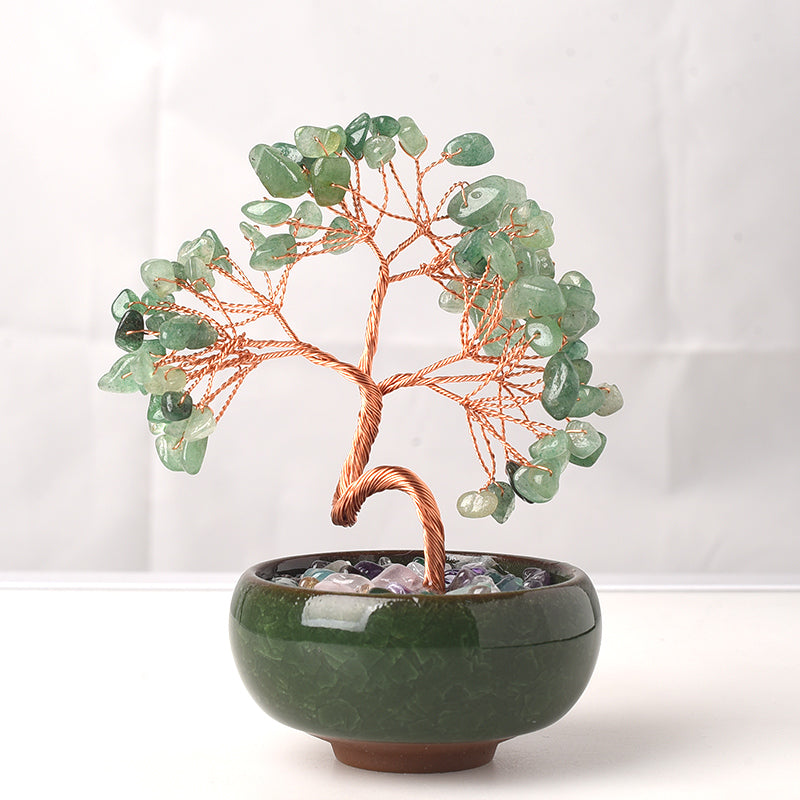 Natural Gemstone Crystal Money Tree | Feng Shui Wealth & Abundance Decor