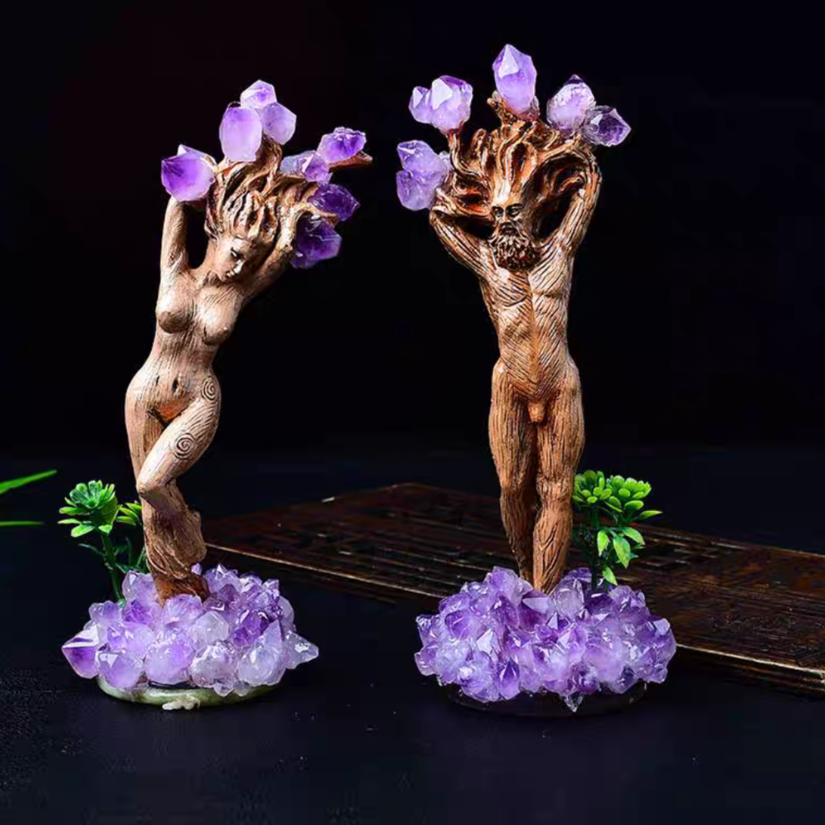 Purple amethyst feng shui tree on desk display