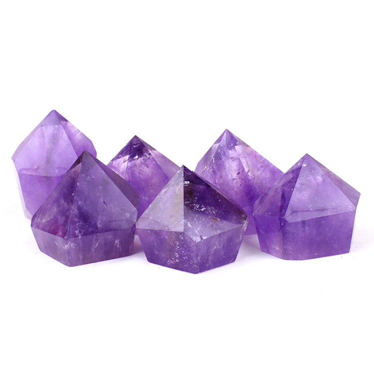 Natural Amethyst Crystal Tower Point - Polished Obelisk for Altar & Meditation