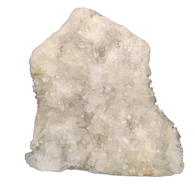 Natural white clear quartz crystal cluster healing mineral specimen
