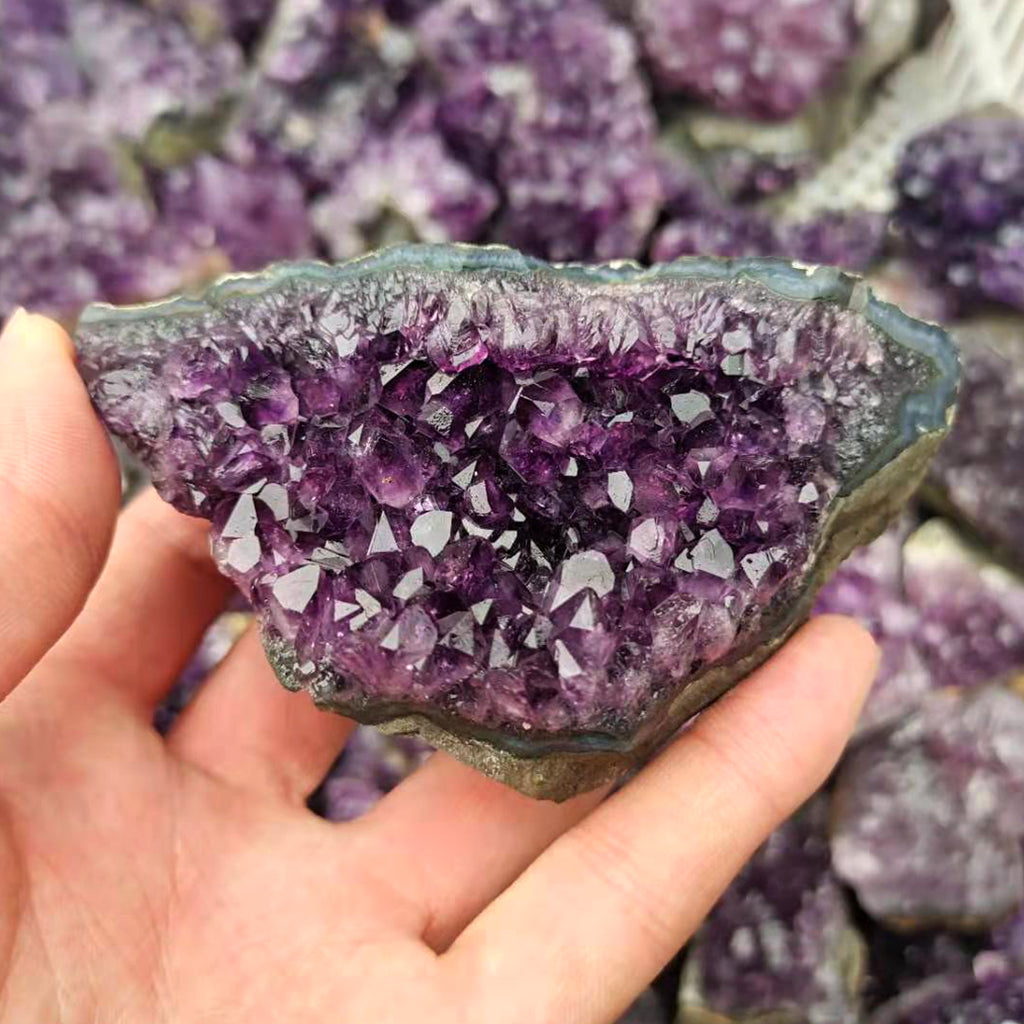 Natural Amethyst Cluster Specimen | Raw Brazilian Geode Display Piece