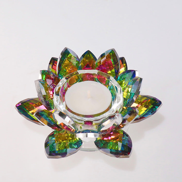 Natural Crystal Stone Candle Holder — Raw Gemstone Tea Light