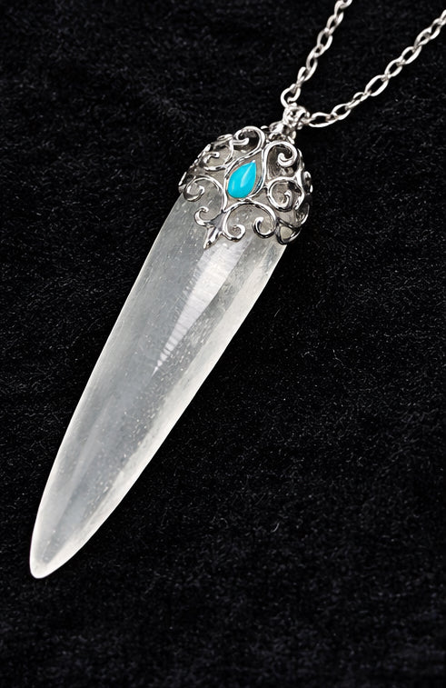 Natural Crystal Point Pendant Necklace | Raw Gemstone Healing Jewelry Wholesale