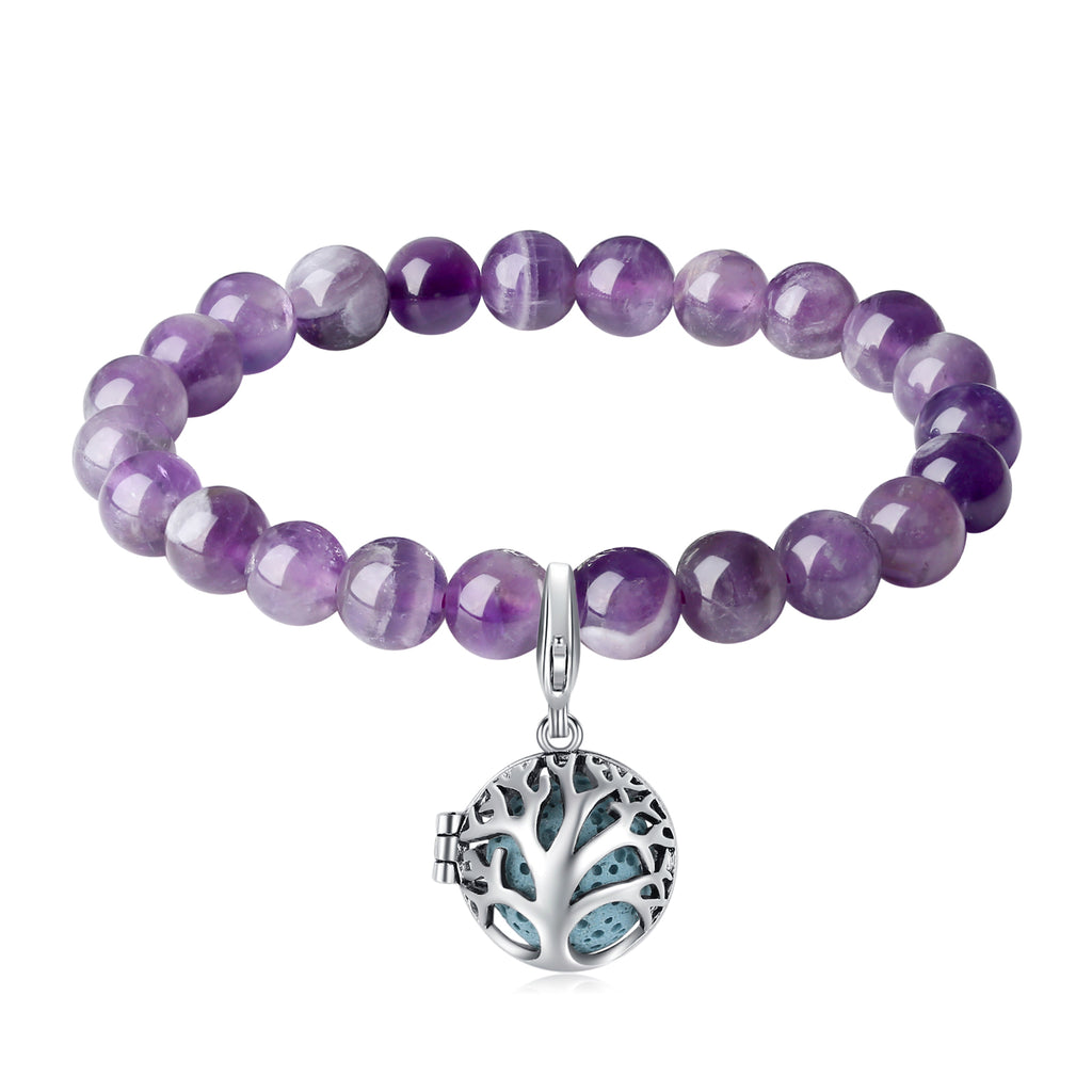 Tree of Life Handmade Lava Stone Bracelet - 7 Chakras Grounding Jewelry