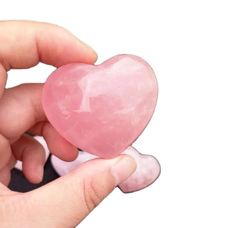 Natural Rose Quartz Puffy Heart - Healing Stone for Love & Compassion
