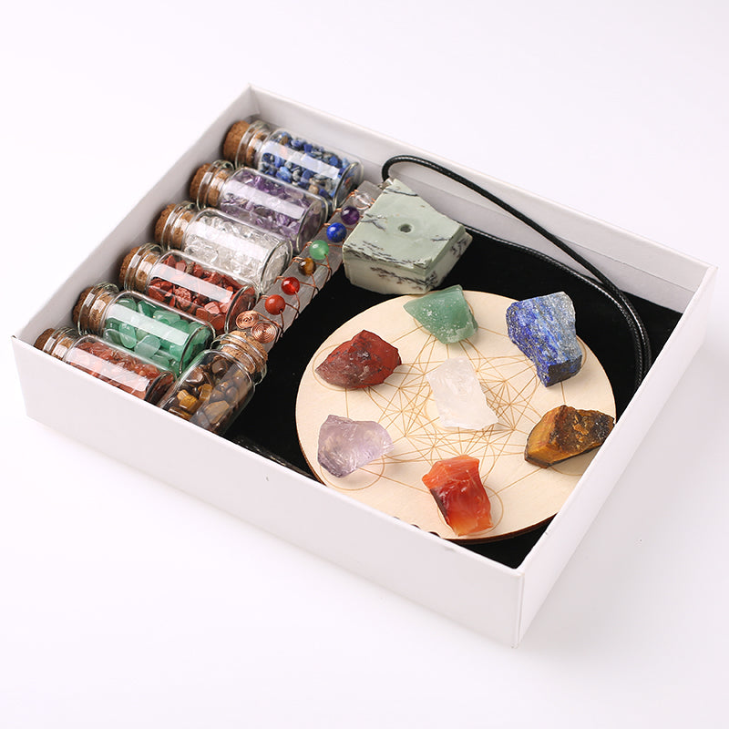 14PCS Premium 7 Chakra Healing Crystals Set - Meditation & Reiki Starter Kit
