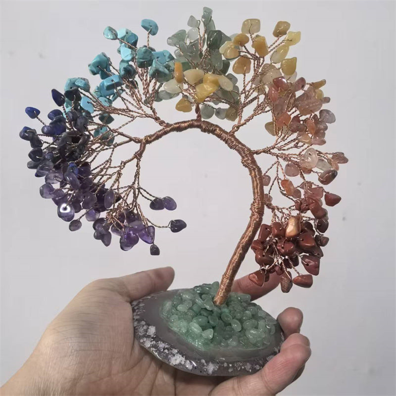 Natural 7 Chakra Crystal Money Tree — Wealth & Abundance Feng Shui