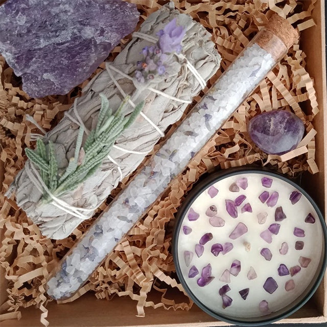 Abundance Healing Crystals Set | Citrine Pyrite Rose Quartz Gift Box