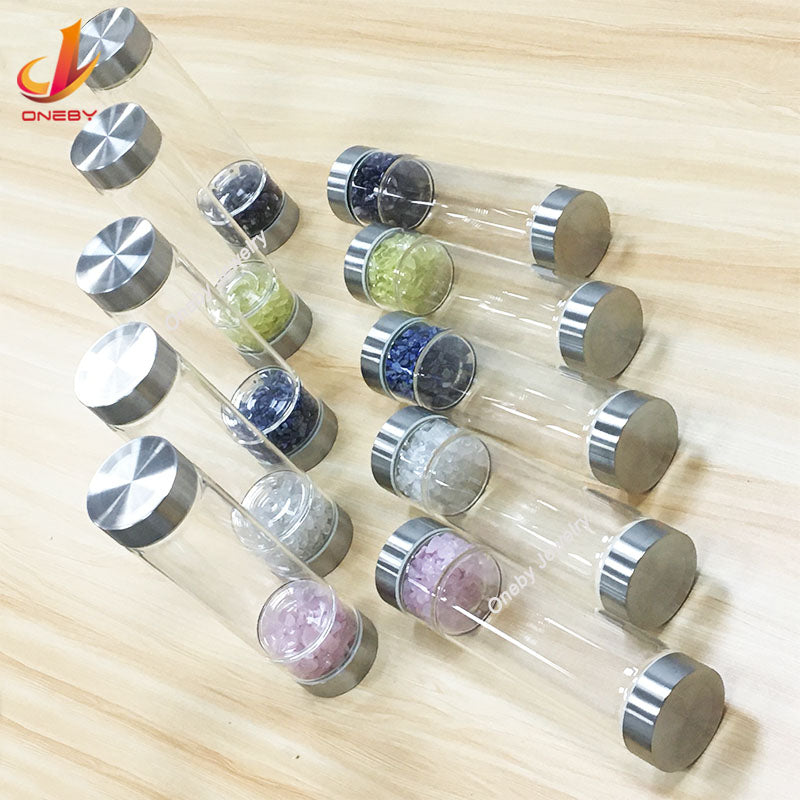 Crystal Healing Water Bottle | Natural Gemstone Infuser for Energy & Wellness