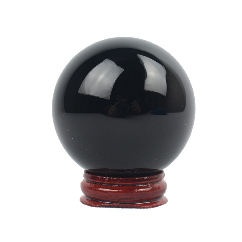 Natural Black Obsidian Sphere & Pendulum Set - Scrying & Protection Tool