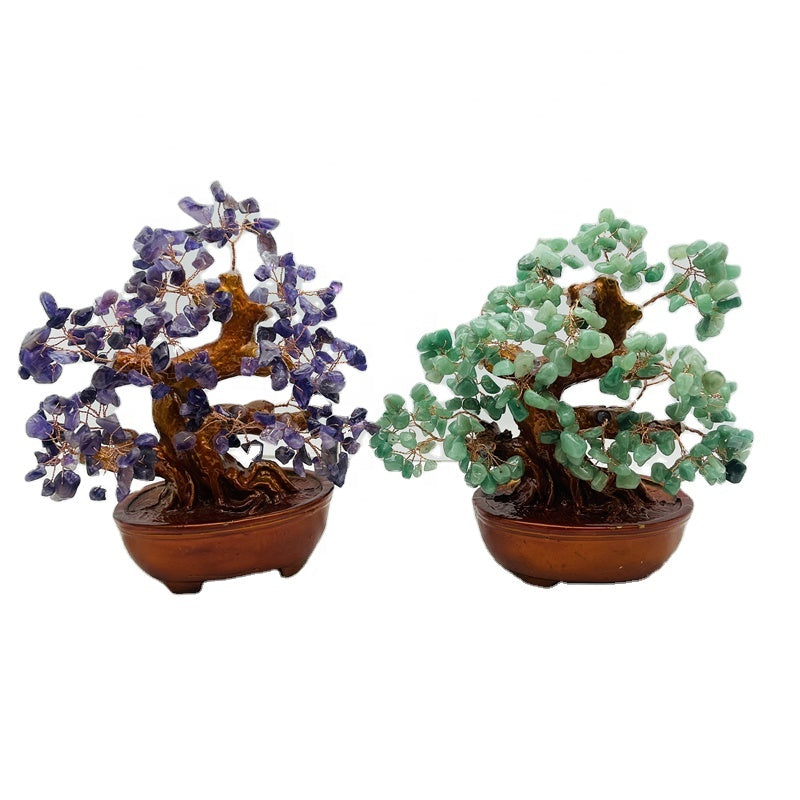 Luxury Green Jade Crystal Tree — 2000 Bead Feng Shui Fortune Tree