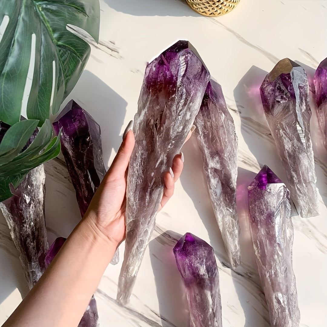 Amethyst rose quartz crystal tower wand collection