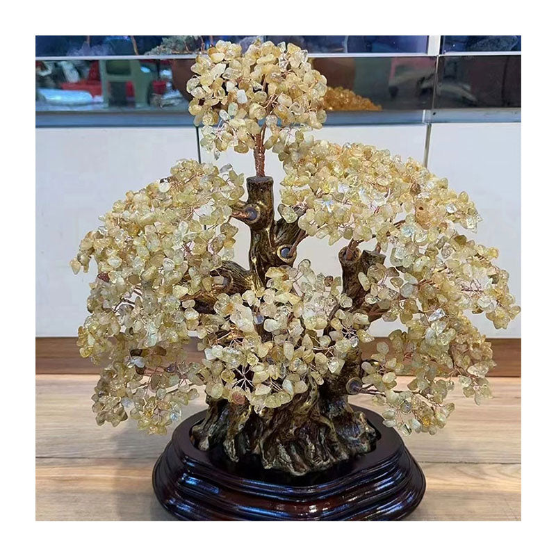 Luxury Green Jade Crystal Tree — 2000 Bead Feng Shui Fortune Tree