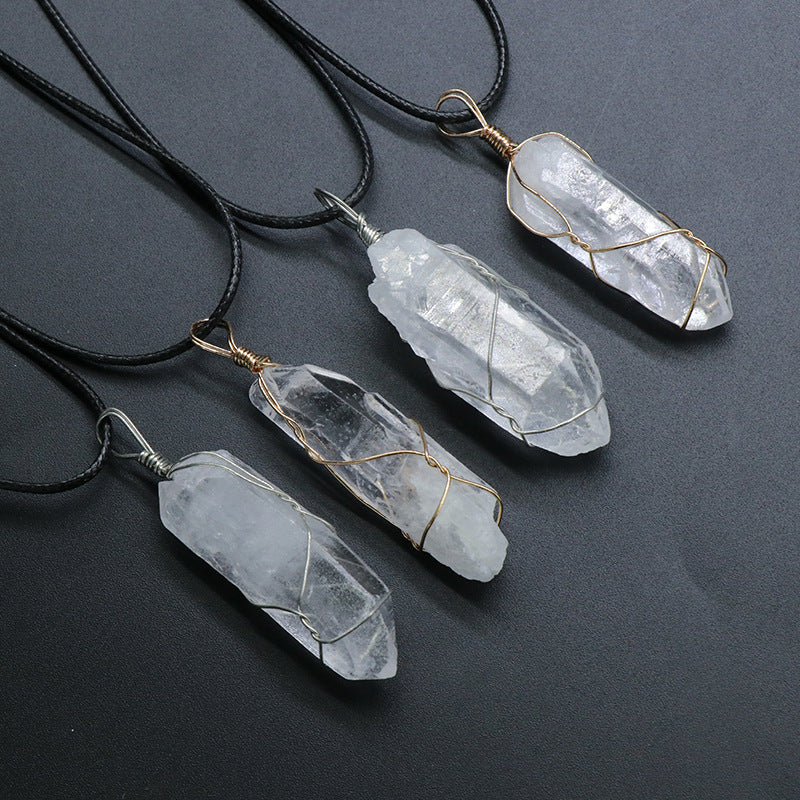 Clear Quartz Crystal Point Pendant Necklace - Master Healer Amplifier Jewelry