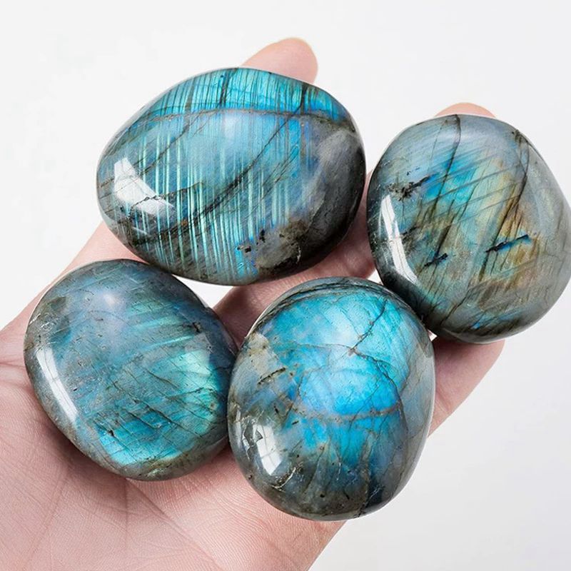 Flashy Labradorite Palm Stone - Magic & Intuition Meditation Tool