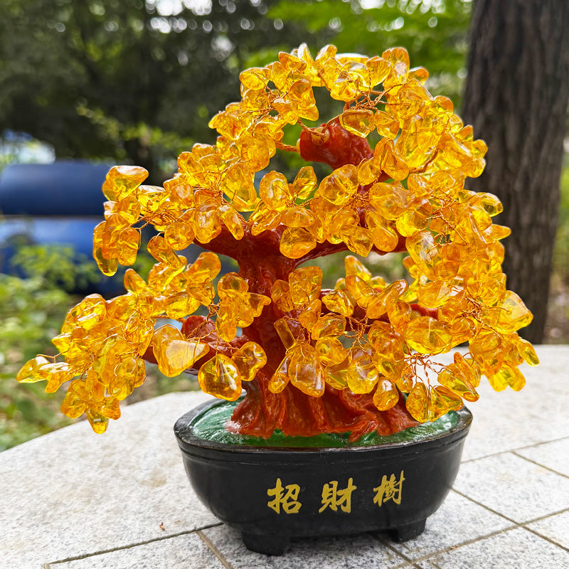 Luxury jade crystal tree gift box premium spiritual feng shui