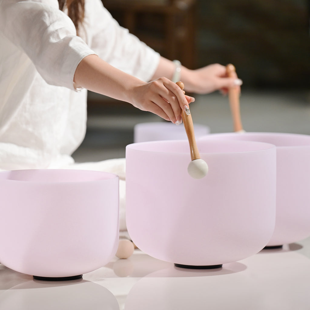 Frosted Quartz Crystal Singing Bowl - Sound Healing & Meditation Instrument