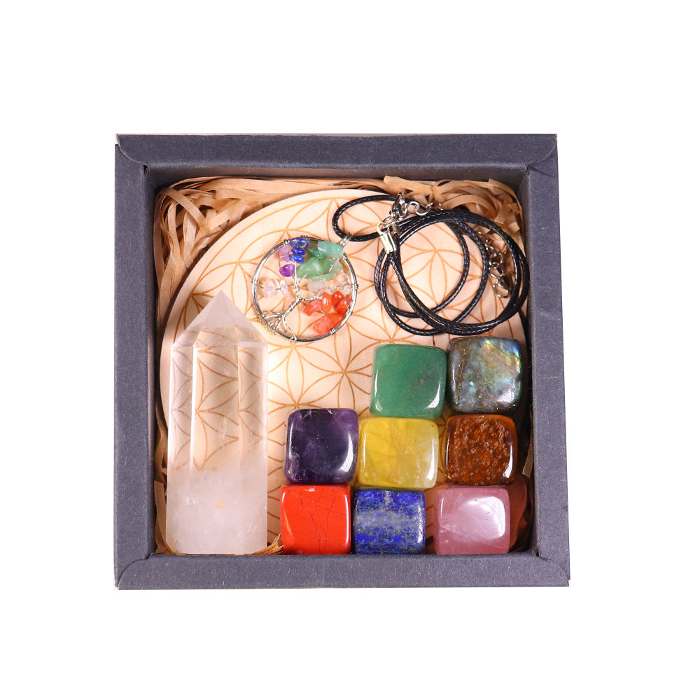 Clear Quartz Wand Healing Energy Kit Crystal Grid Set