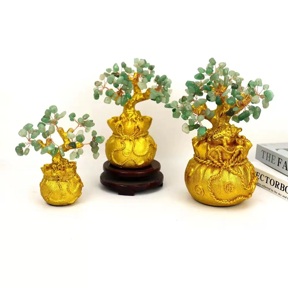 Luxury Green Jade Crystal Tree — 2000 Bead Feng Shui Fortune Tree