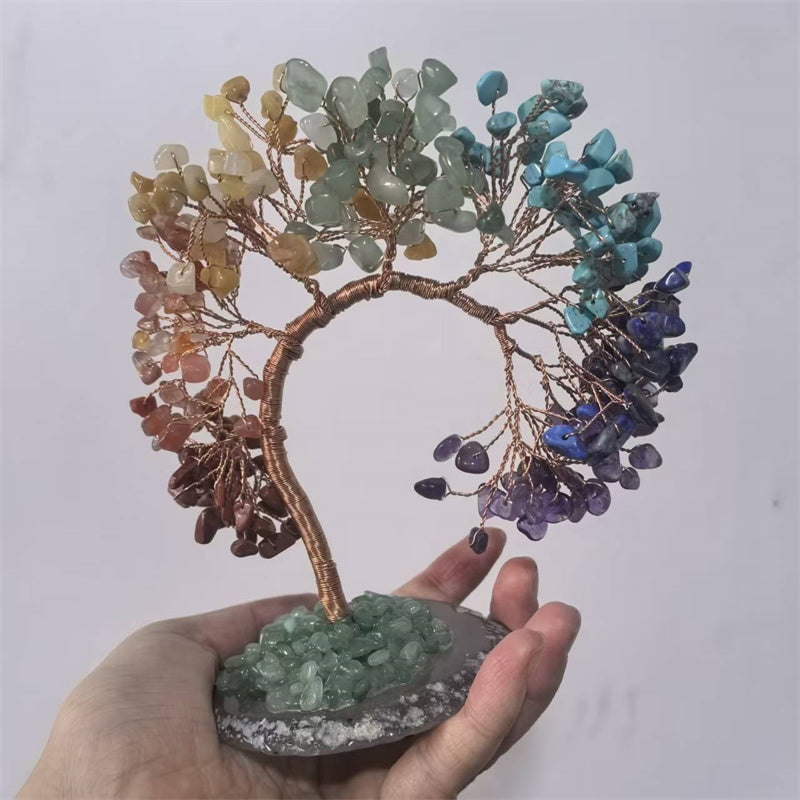 Natural 7 Chakra Crystal Money Tree — Wealth & Abundance Feng Shui