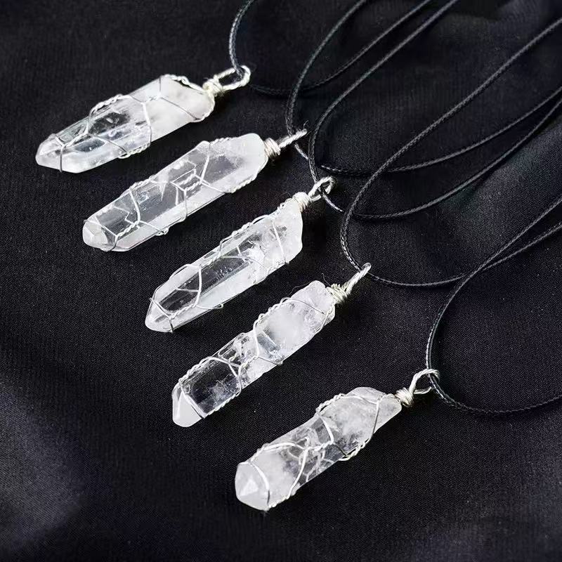 Clear Quartz Crystal Point Pendant Necklace - Master Healer Amplifier Jewelry