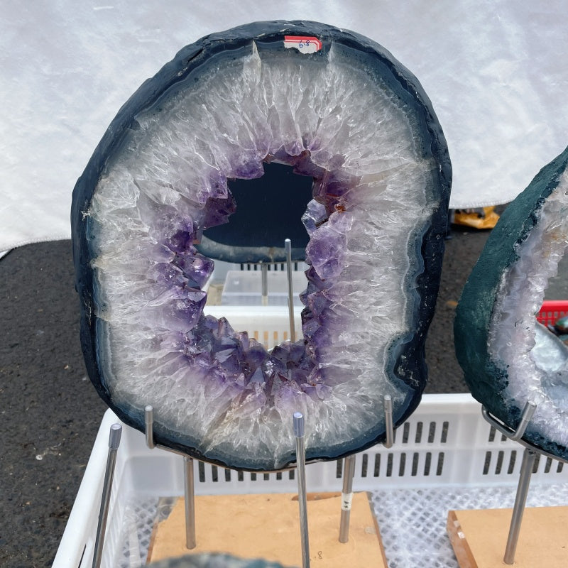 Natural Amethyst Cluster Specimen | Raw Brazilian Geode Display Piece