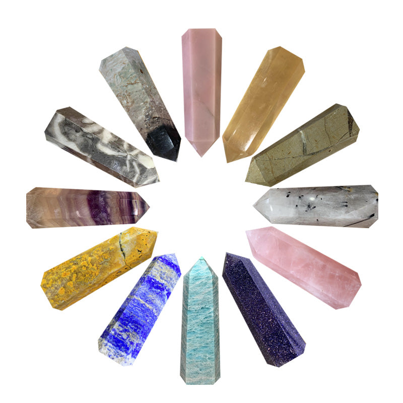 Natural Crystal Tower Wand | Hexagonal Point for Reiki Healing & Decor