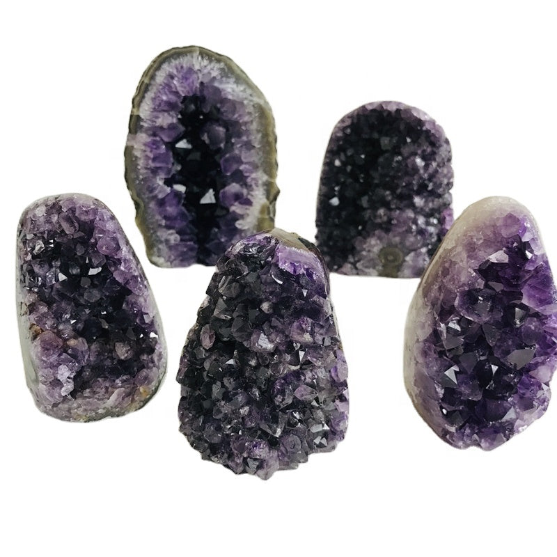Natural Amethyst Cluster Specimen | Raw Brazilian Geode Display Piece