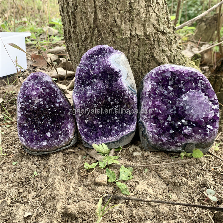 Natural Amethyst Crystal Cluster Geode - Premium Raw Specimen for Display & Healing