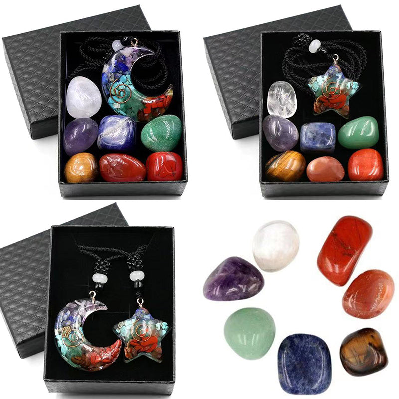 Seasonal crystal gift set moon star packaging spiritual Christmas