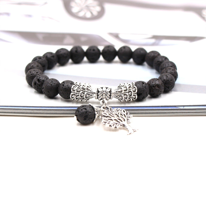 Tree of Life Handmade Lava Stone Bracelet - 7 Chakras Grounding Jewelry