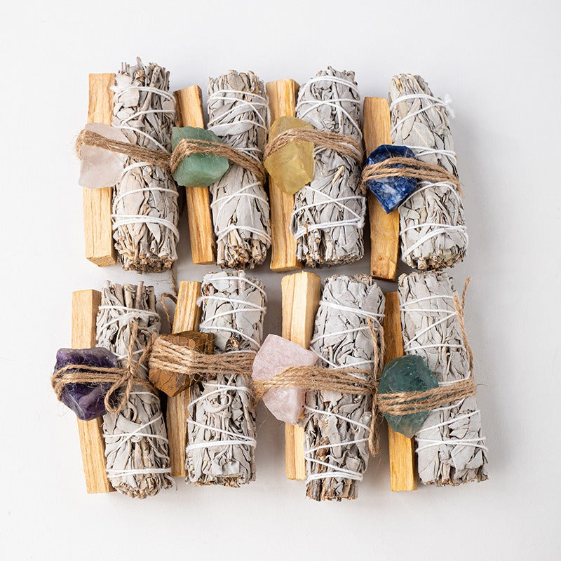Spiritual Cleansing Starter Kit - White Sage, Palo Santo & Healing Crystals Bundle