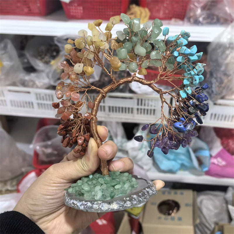 Natural 7 Chakra Crystal Money Tree — Wealth & Abundance Feng Shui