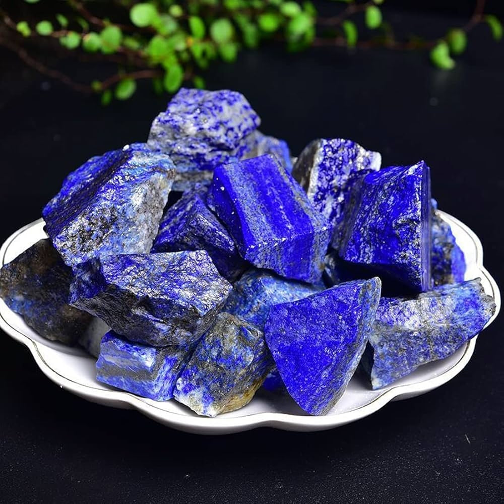 Natural Lapis Lazuli Tumbled Stones - Truth & Wisdom Crystal for Throat Chakra