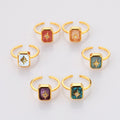 925 Sterling Silver Rainbow Moonstone Celestial Star Ring